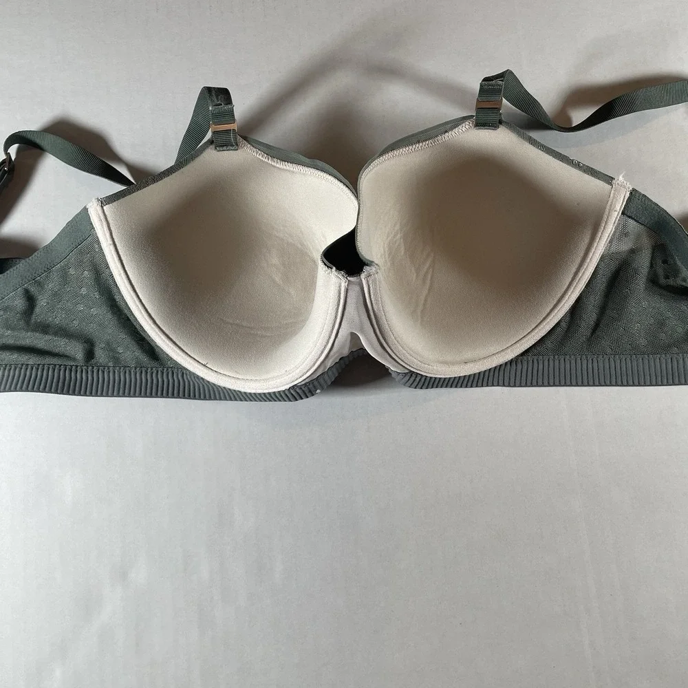 Aerie Real Power Balconette‎ Bra, Size 34DD, Green Floral Lace